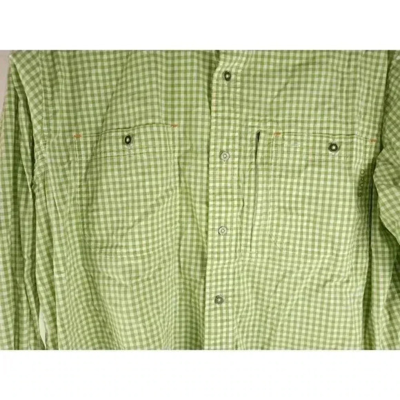 Orvis Mens Shirt Green Long Sleeve Collared Button Plaid Embroidered Logo XL - Picture 5 of 13